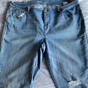 Old Navy mid rise distressed boyfriend jean